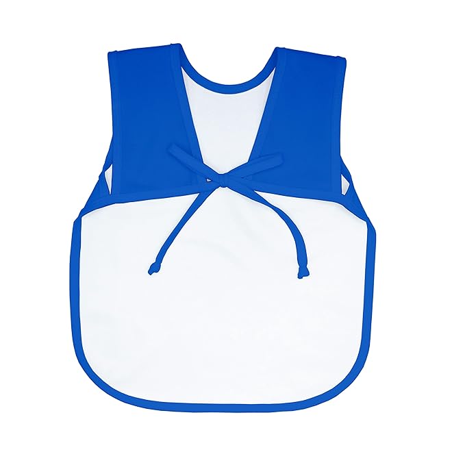BapronBaby Minimalist Royal Blue Bapron - No Neck Tie Safer Bib for Baby & Toddler - Soft Waterproof Stain Resistant - Machine Washable - Sz Baby/Toddler 6m-3T