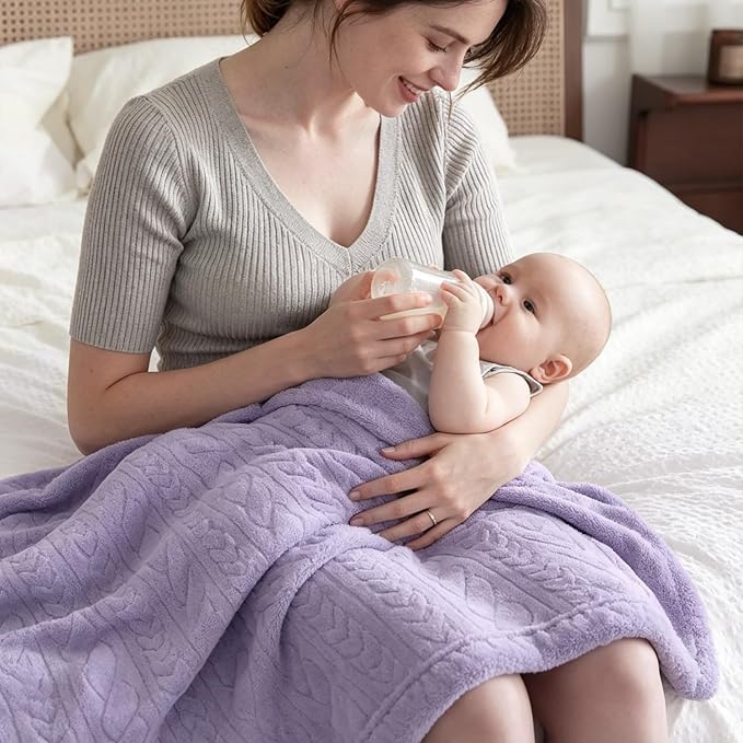 BORITAR 3D Fleece Baby Blanket for Girls 30 x 40 Inch Purple | Soft Fluffy - Image 4