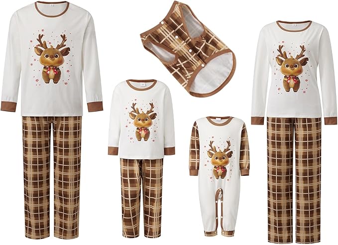 Awoscut Family Christmas Pajamas Matching Pajamas for Family, Xmas PJs Sets Holiday Sleepwear