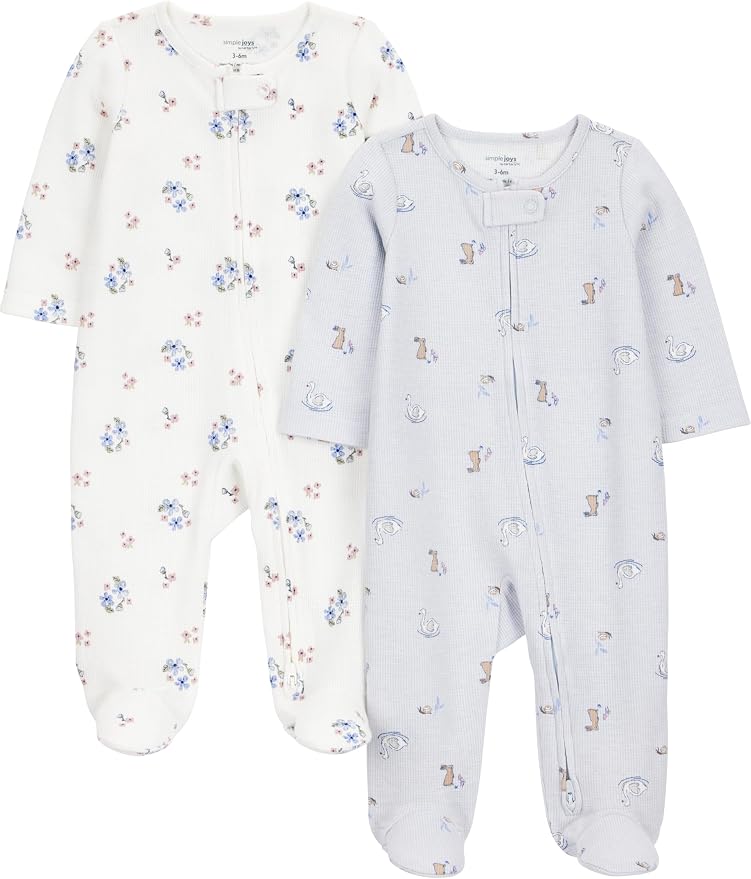 Simple Joys by Carter's Baby Girls' 2-way Zip Thermal Footed Sleep and Play by SimpleJoysbyCarters