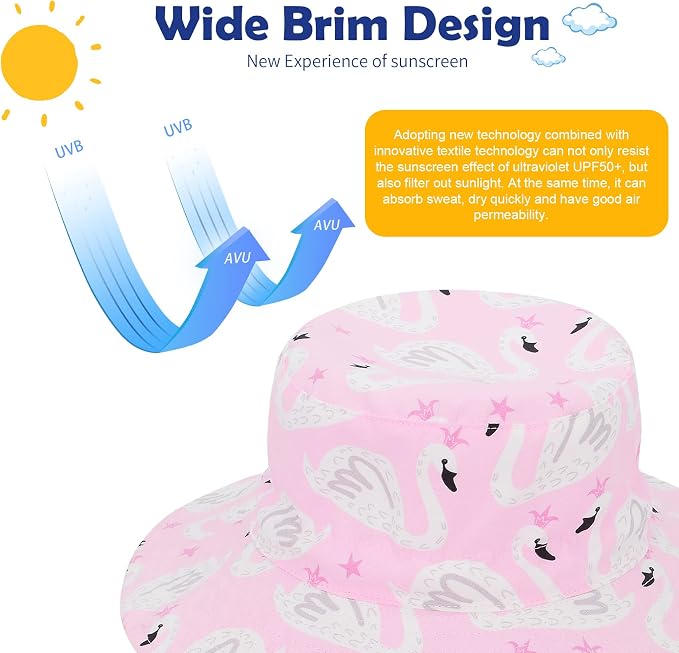 Komorebi Toddler Sun Hat UPF 50+ Kids Beach Bucket Hats Boys Girls 0-8Y | Cute - Image 3