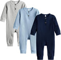 Bafeicao Baby Boy Girl 2/3 Pack Solid Romper Ribbed Short/Long Sleeve | by Bafeicao