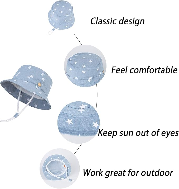 LANGZHEN Sun Protection Hat for Kids Toddler Boys Girls Wide Brim Summer - Image 4