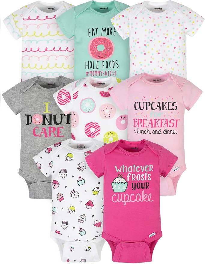 Onesies Brand Baby Girls' 8-pack Short Sleeve Mix & Match Bodysuits by OnesiesBrand