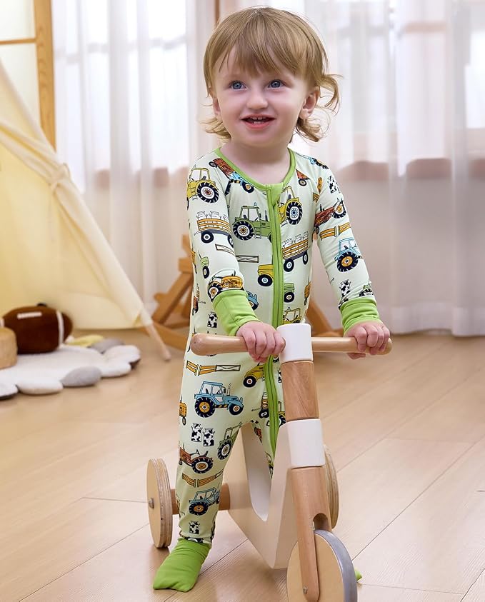 babee Reshinee Bamboo Viscose Baby Footie Pajama, Zipper Sleeper Boys Girls | - Image 9