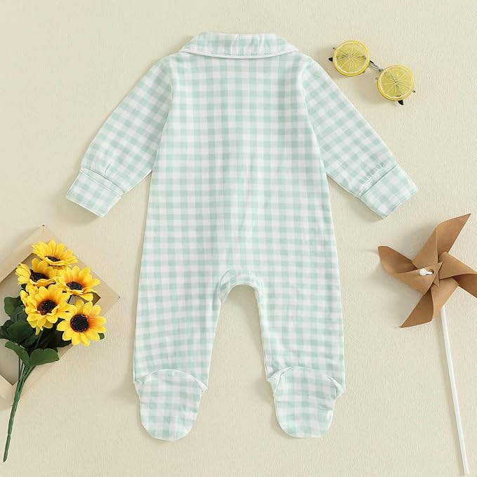 Seyurigaoka Newborn Baby Boy Girl Romper Long Sleeve Zipper Jumpsuit - Image 4