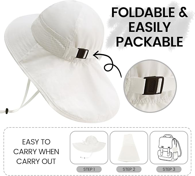 Baby Sun Hat with Neck Flap UPF 50+ - Image 2