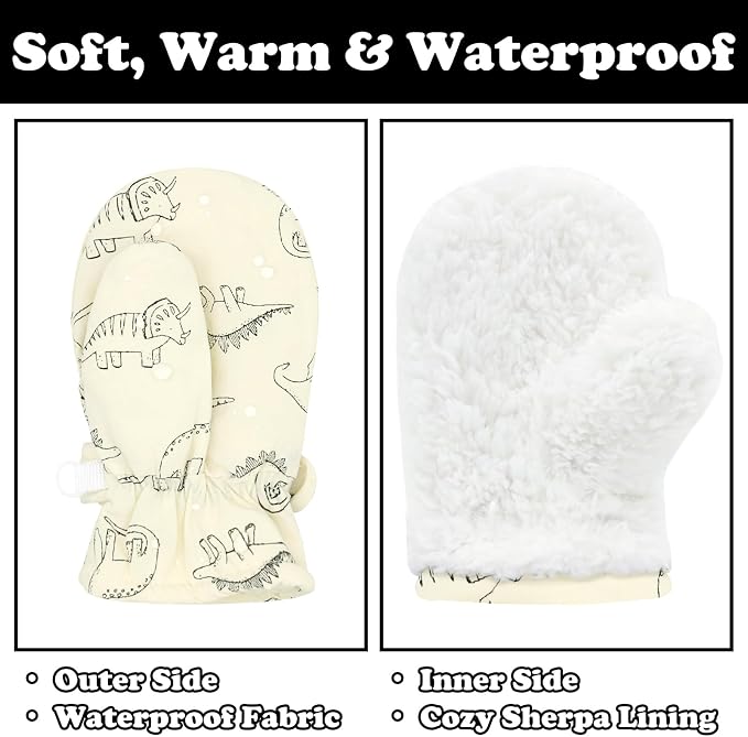 Sarfel Toddler Mittens Waterproof Toddler Gloves Baby Winter Mittens Toddler - Image 5