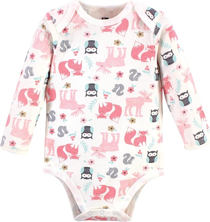 Hudson Baby Baby Girls' Cotton Long-sleeve Bodysuits 3-pack - Image 4