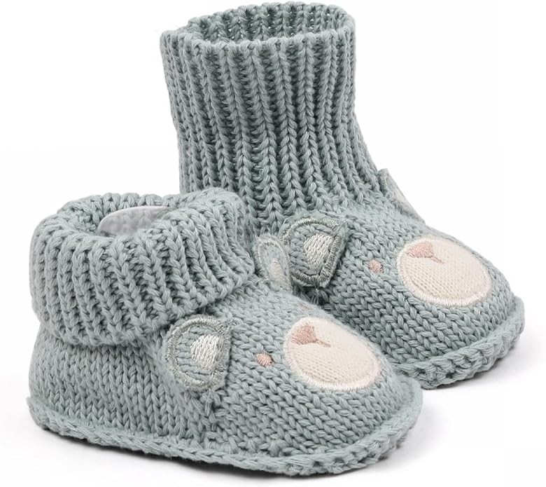 Newborn Baby Boy Girl Knit Booties Soft Sole Non-Slip First Walking Shoes | by Unknown