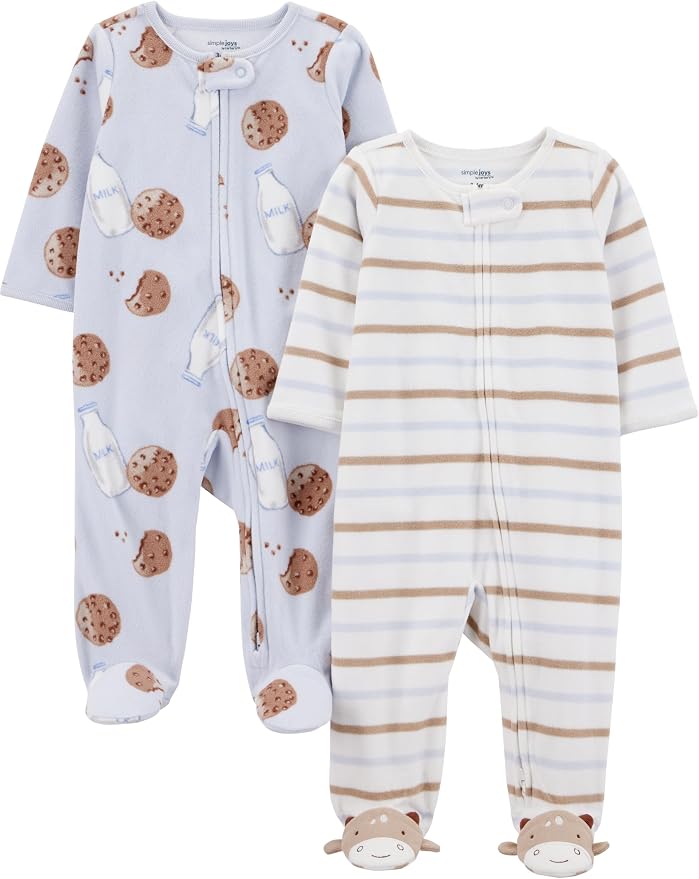 Simple Joys by Carter's Unisex Baby 2-pack Neutral Fleece Footed Sleep and Play by SimpleJoysbyCarters