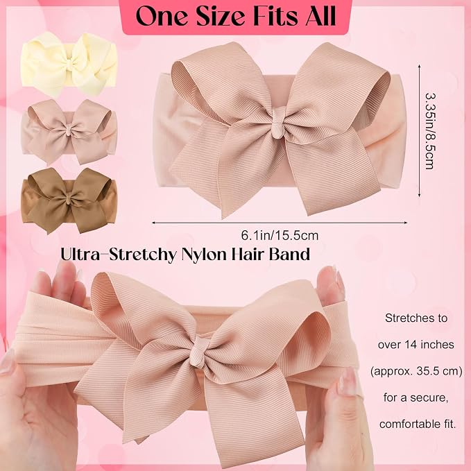 JATEBI Baby Big Bow Headband Knee High Socks Set - Image 8