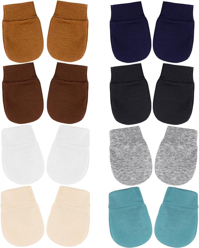 AQOKKA Newborn Baby Mittens No Scratch Cotton Elastic Wrist Gloves Infant by AQOKKA