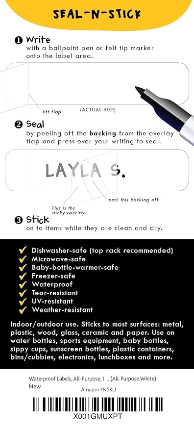 Daycare Value Pack - All-Purpose & Clothing Labels (White), Waterproof & Multipurpose