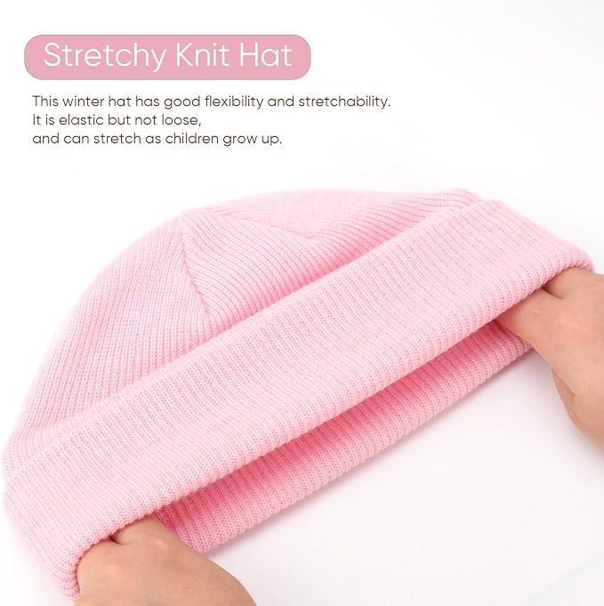 DRESHOW BQUBO 3 Pack Baby Beanies Toddler Kids Winter Hats Soft Knit Hat - Image 6