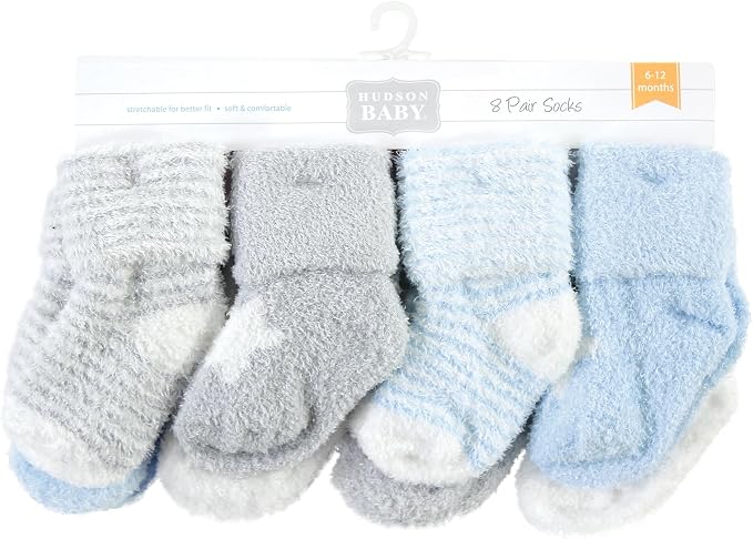 Hudson Baby Baby 8-pack Cotton Rich Newborn and Terry Socks - Image 2
