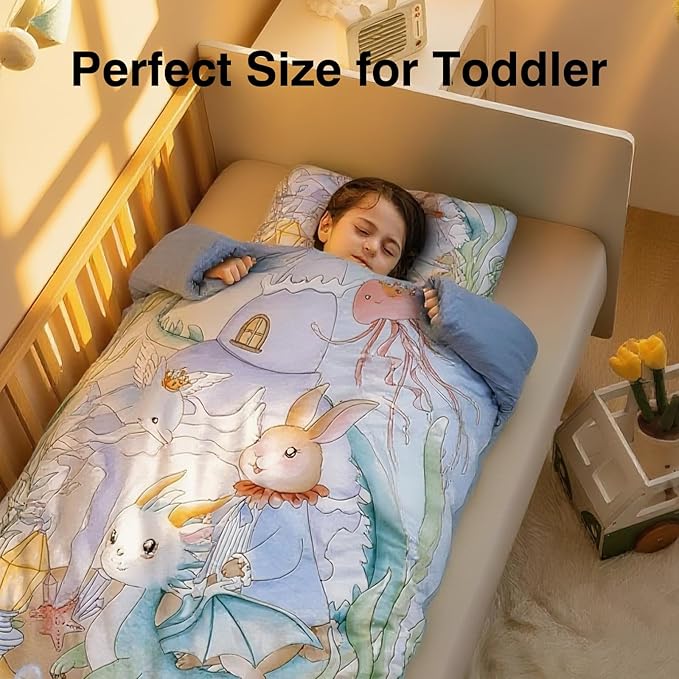 Reidio 1Pcs Toddler Pillow Double Sided Warm Plush & Minky Dot Fabric Kids Pillow Cute Small Pillow Machine Washable (#W-Ocean Blue)