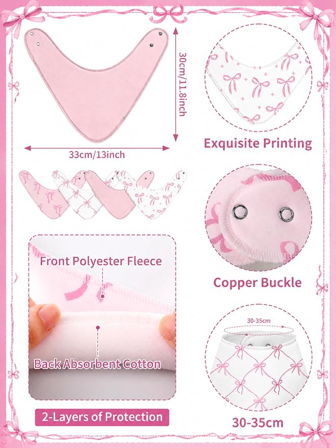 4 Pcs Baby Bandana Bib Cute Baby Nursery Decor Cotton Newborn Infant Feeding - Image 2