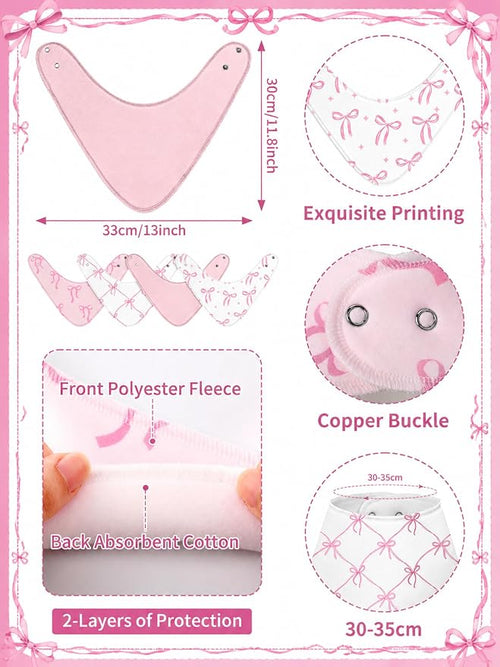 4 Pcs Baby Bandana Bib Cute Baby Nursery Decor Cotton Newborn Infant Feeding - Image 2