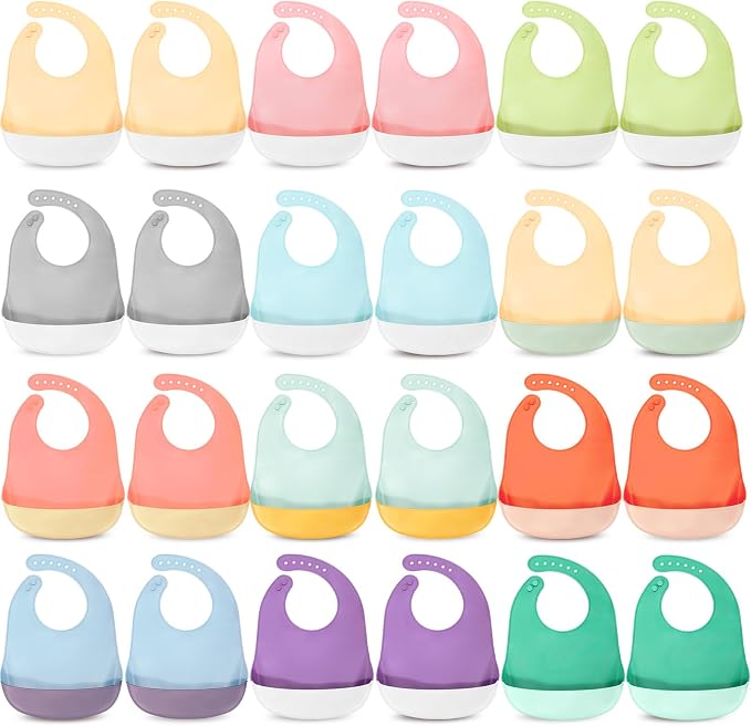 Mepase Silicone Bibs Waterproof Silicone Baby Bibs Soft Adjustable Baby Feeding by Mepase