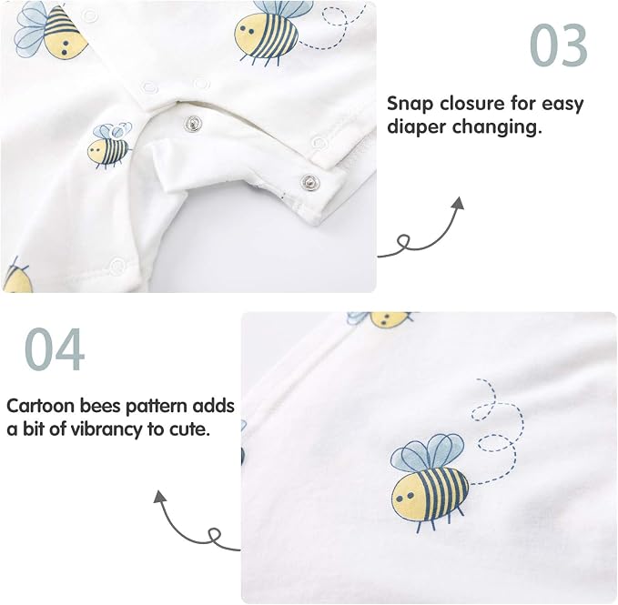 pureborn Baby Romper Bodysuits 2-Pack Unisex Soft Cotton One-Piece Outfit - Image 5