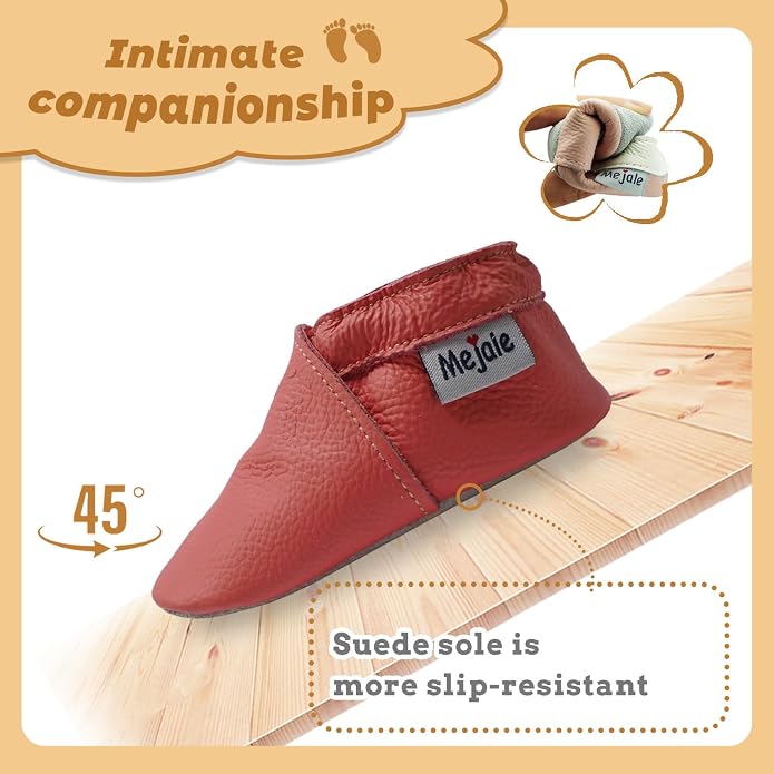 Mejale Baby Infant Toddler Shoes Slip-on Soft Sole Leather Moccasins Pre-Walkers - Image 3