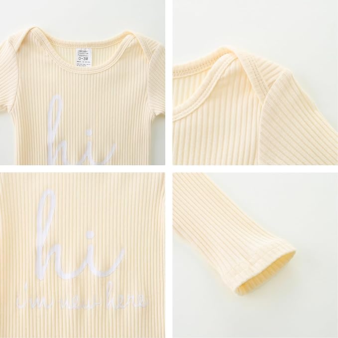 Baby Romper with Baby Mittens & Newborn Hats Footless Long Sleeve - Image 4