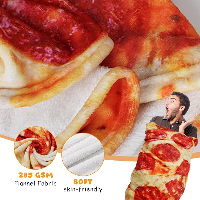 Lhedon Pizza Blanket 71 Inch Funny Food Throw Soft Flanne | Gag gifts, - Image 5