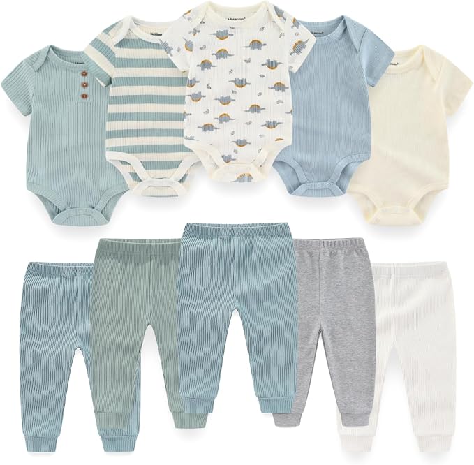 BIGBIGKISS Baby Bodysuit and Pant Set 10Pcs Baby Boy Girl Clothes Outfits | by BIGBIGKISS
