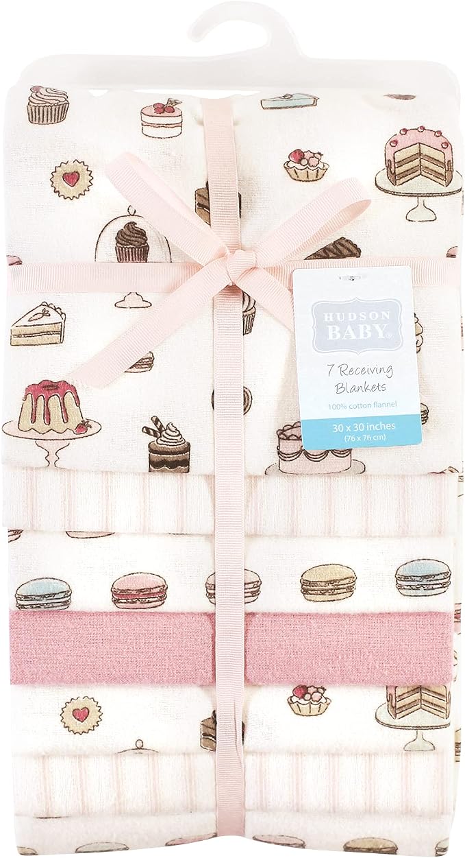 Little Treasure Hudson Baby Cotton Poly Flannel Receiving Blankets Multipack - Image 2