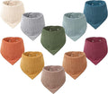 Konssy 10 Pack Baby Muslin Bandana Bibs by Konssy