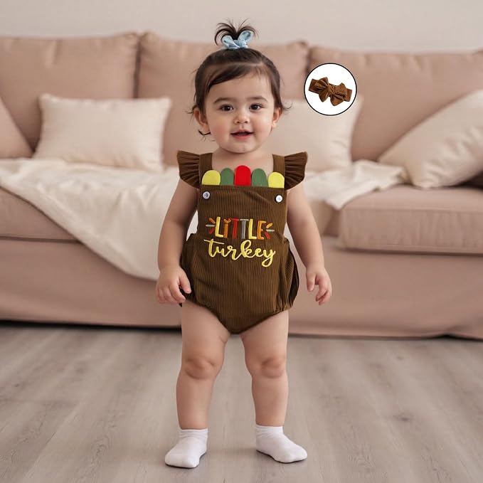 YINGISFITM My First Halloween Baby Girl Outfit Newborn Pumpkin Bubble Romper - Image 2