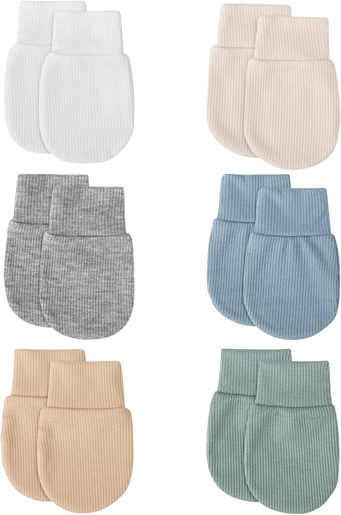 BQUBO 6 Pairs Newborn Baby Boys Girls Mittens 0-6 Months Unisex-Baby Infant by DRESHOW