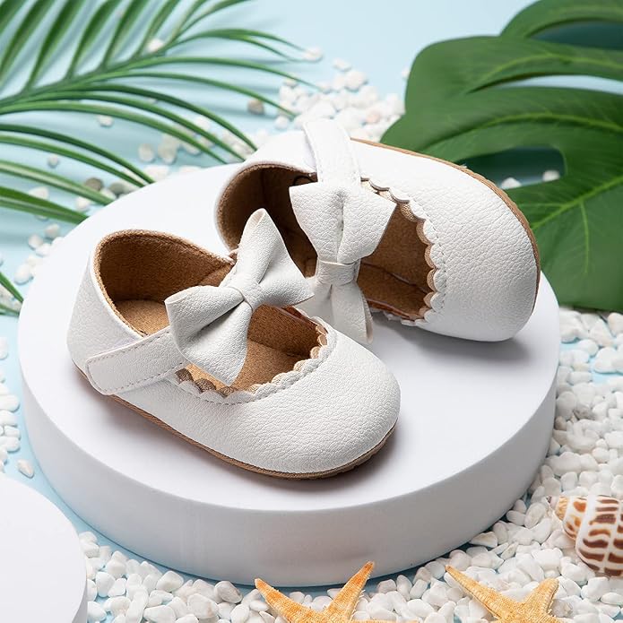 Meckior Infant Baby Girls Soft Sole Bowknot Princess Wedding Dress Mary Jane - Image 7