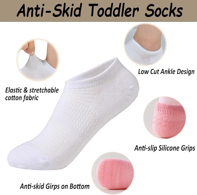 Toddler Little Girls Boys No Show Socks Cotton Low Cut Socks - Image 3