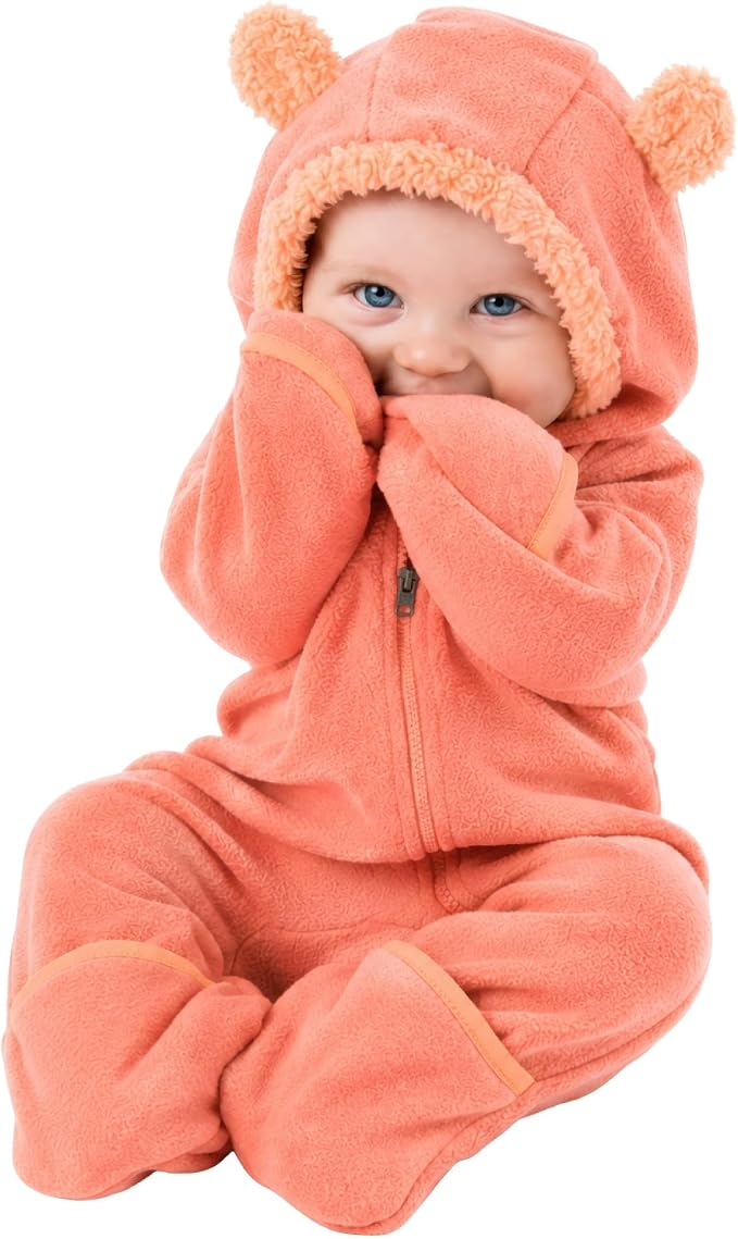 Cuddle Club Fleece Baby Bunting Bodysuit Hoodie, Newborn by CuddleClub