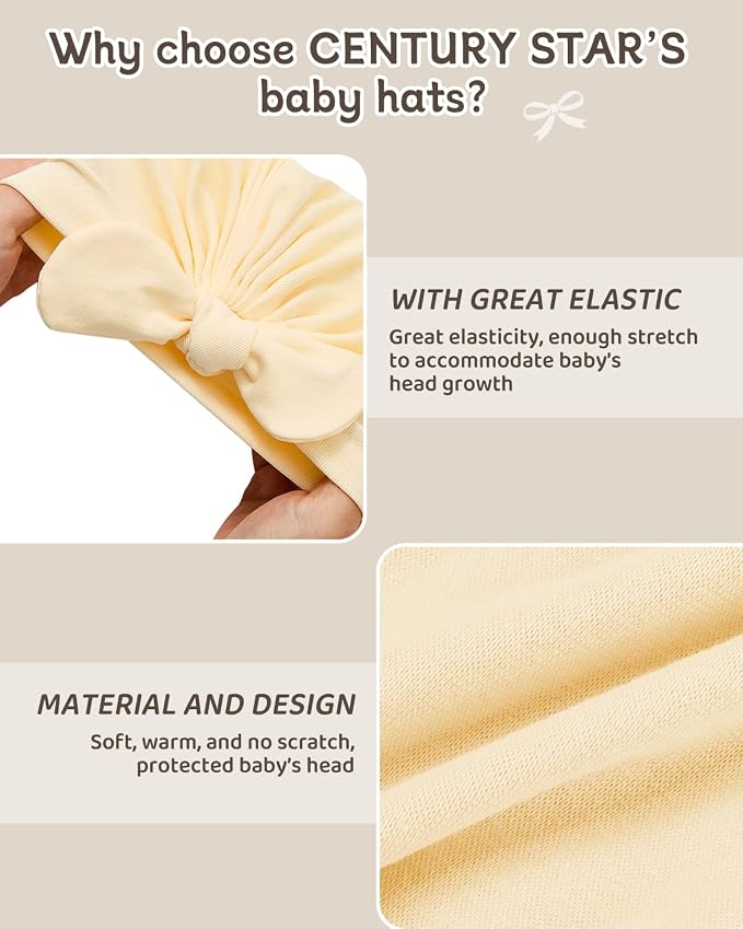 Century Star Newborn Hat for Baby Girls Infant Toddler Soft Hospital Hats - Image 4