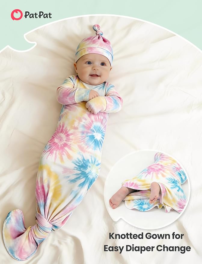 PATPAT Baby Sleeper Gown with Hat - Image 4