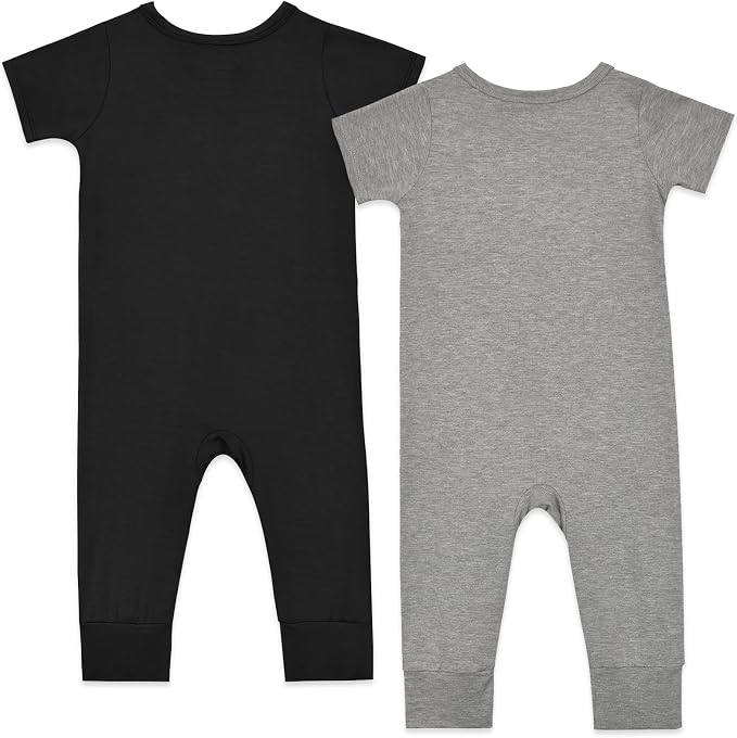 Aablexema Baby Short Sleeve Romper Bamboo Rayon Pajamas | Infant Summer Jumpsuit - Image 2