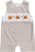 Newborn Baby Boys Sleeveless Seersucker Romper One Piece Straps Overalls by Arvbitana