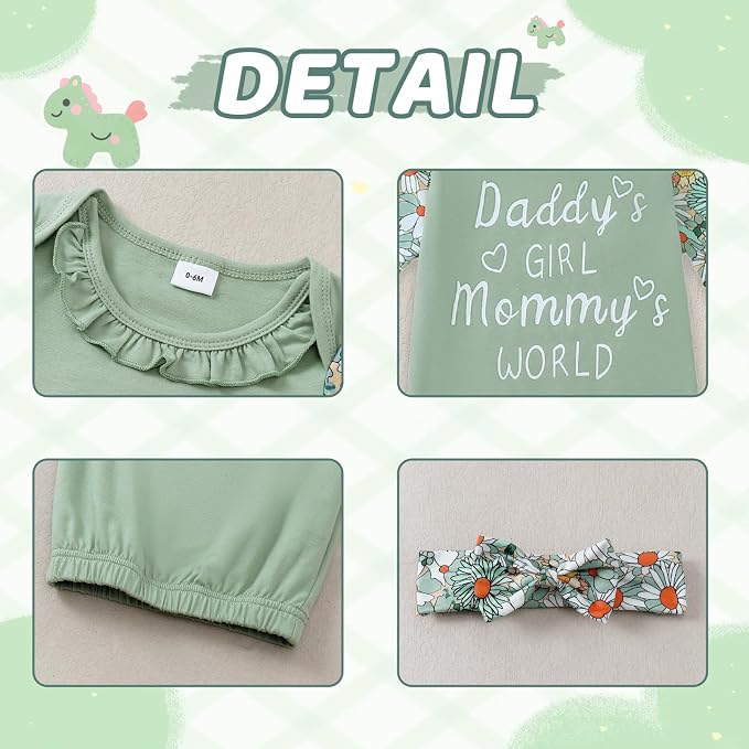 AMAWMW Newborn Baby Girl Little Sister Sleeper Gown Stripe Long Sleeve - Image 6