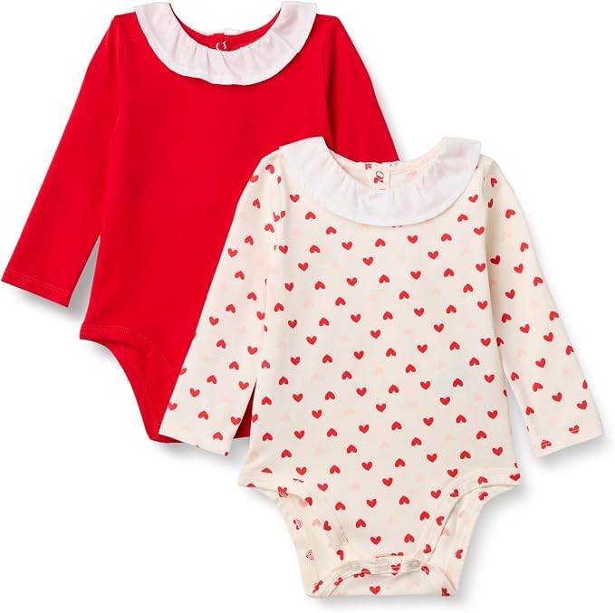 Amazon Essentials x Sofia Grainge Baby Girls' Long Sleeve Cotton Ruffle Collar by AmazonEssentials