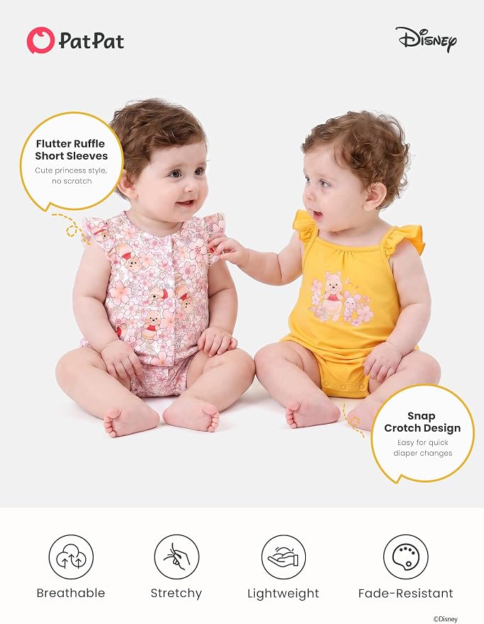 Disney Baby Girls Viscose Made from Bamboo 2 Packs Breathable Bodysuit - Image 4
