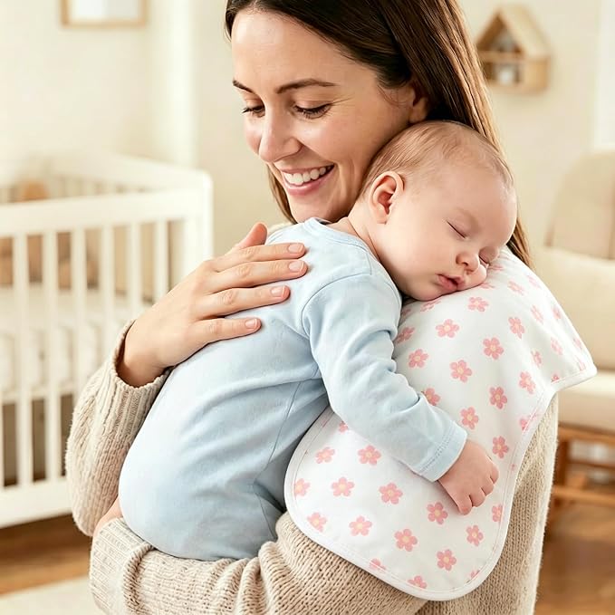 Baby Burp Cloths 8-Pack, Waterproof Burping Cloths, 4-Layer Super Absorbent & - Image 4