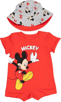 Disney Baby Boys' 2-Piece Romper and Bucket Hat Set Newborn to Infant by Disney
