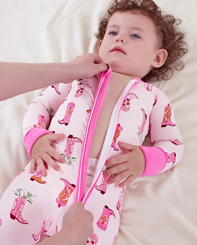 babee Reshinee Viscose derived from bamboo Baby Pajamas Convertible Footie - Image 9
