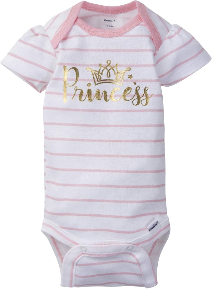Gerber Baby Girls 5-Pack Short Sleeve Variety Onesies Bodysuits - Image 2