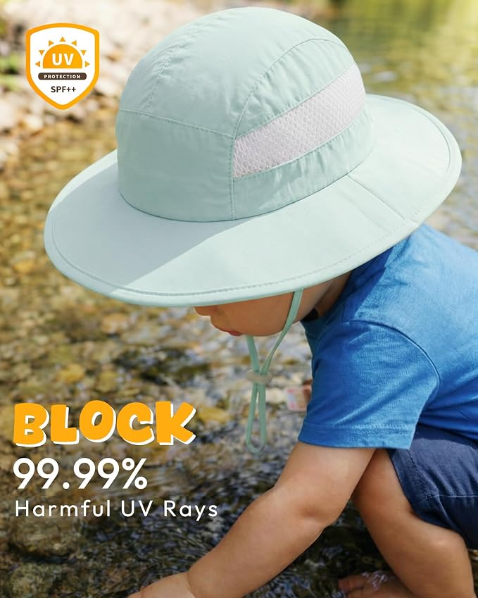 HONGTEYA 2 Pack Baby Sun Hat Infant Toddler Boys Girls Sun Protection Bucket - Image 3