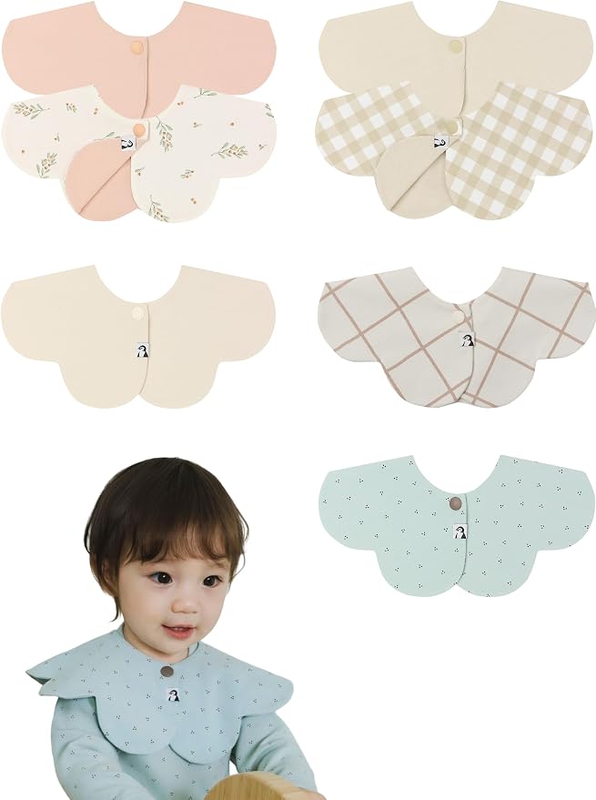 Konny Baby Bib 3/5/7-Pack Set, 360 ​​° Rotate, Soft and Absorbent Drooling by Konny