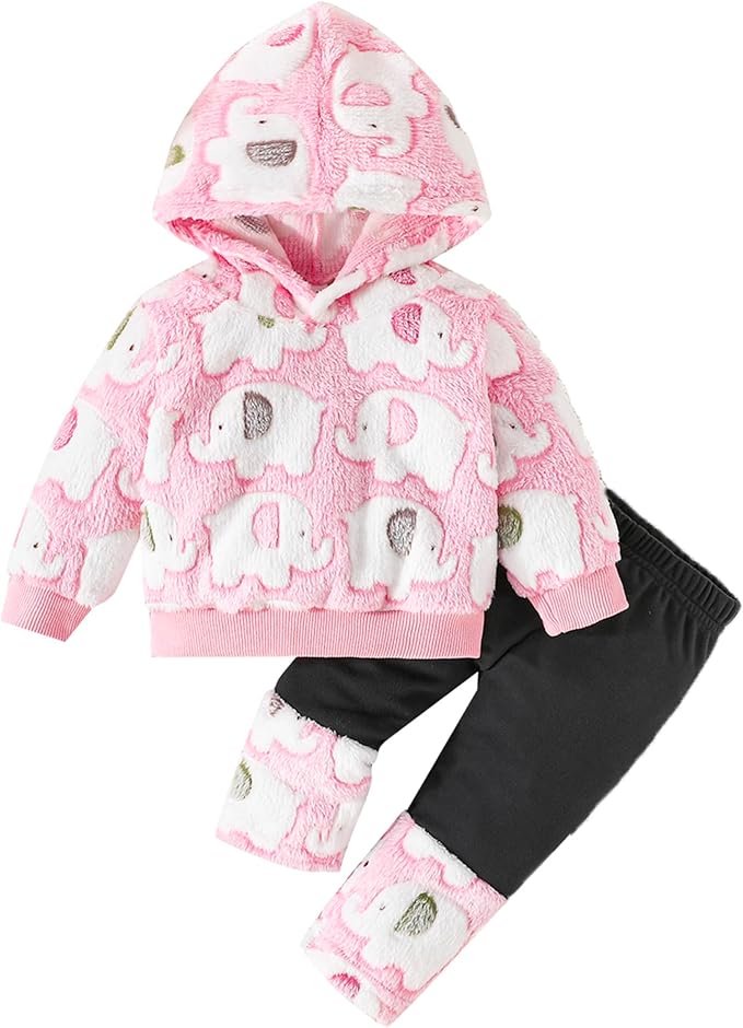 Jecson Toddler Girl Clothes Baby Girl Fleece Hoodie Outfits Thick Thermal by WarmthLoveinStitches